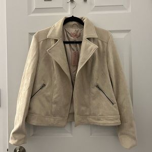 Philosophy open front moto jacket faux leather M